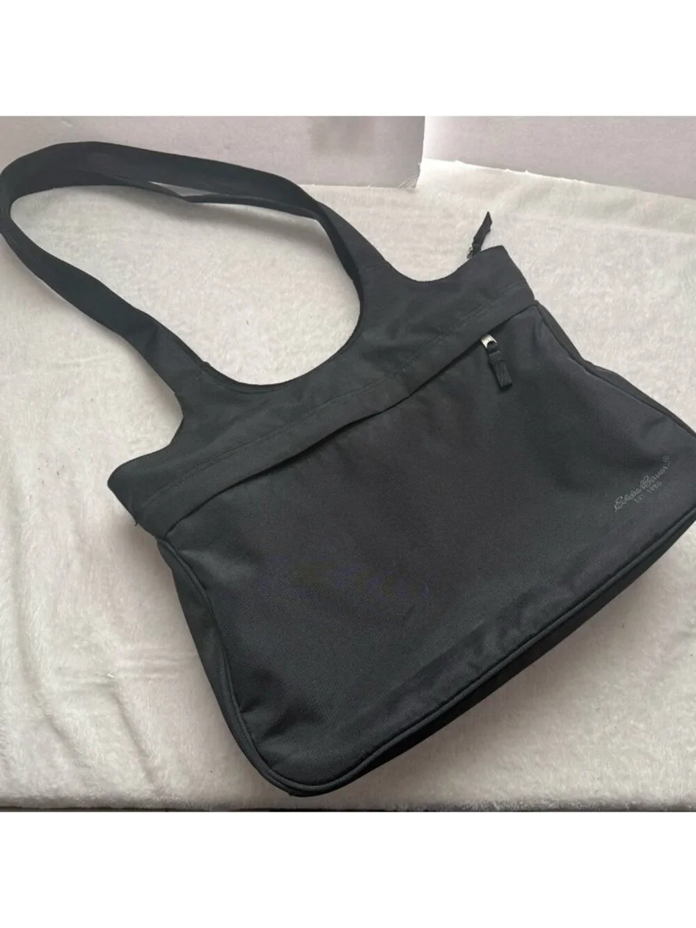 Eddie Bauer Messenger Bag Laptop/ Gig/ Travel Black Canvas Shoulder Straps 15”